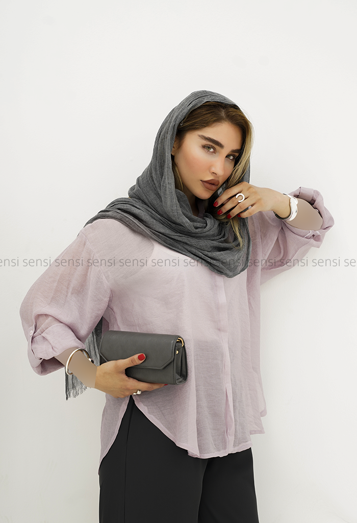 شومیز زنانه شیشه ای دکمه مخفی کد1005936